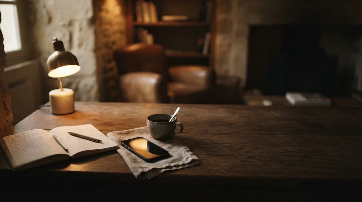 Table dressée dans une adresse soignée, invitation à échanger