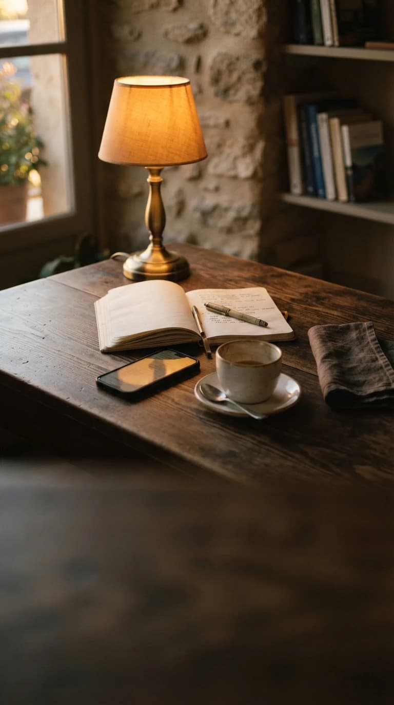 Table dressée dans une adresse soignée, invitation à échanger